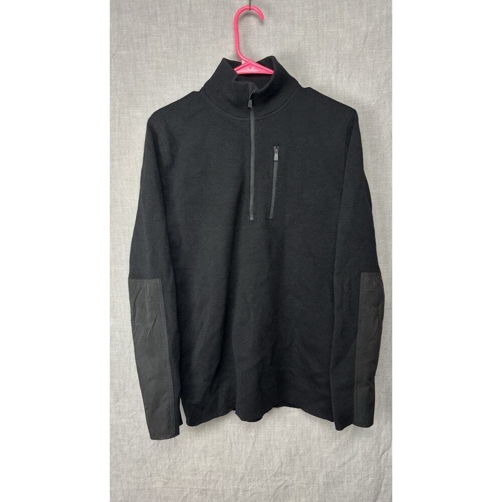 Aztech Mountain Aspen Half Zip Sweater Mens M Medium Black Wool *read*